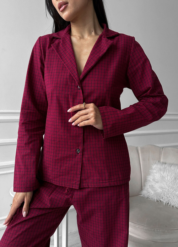 Матильда, піжама, бордова00-00004146