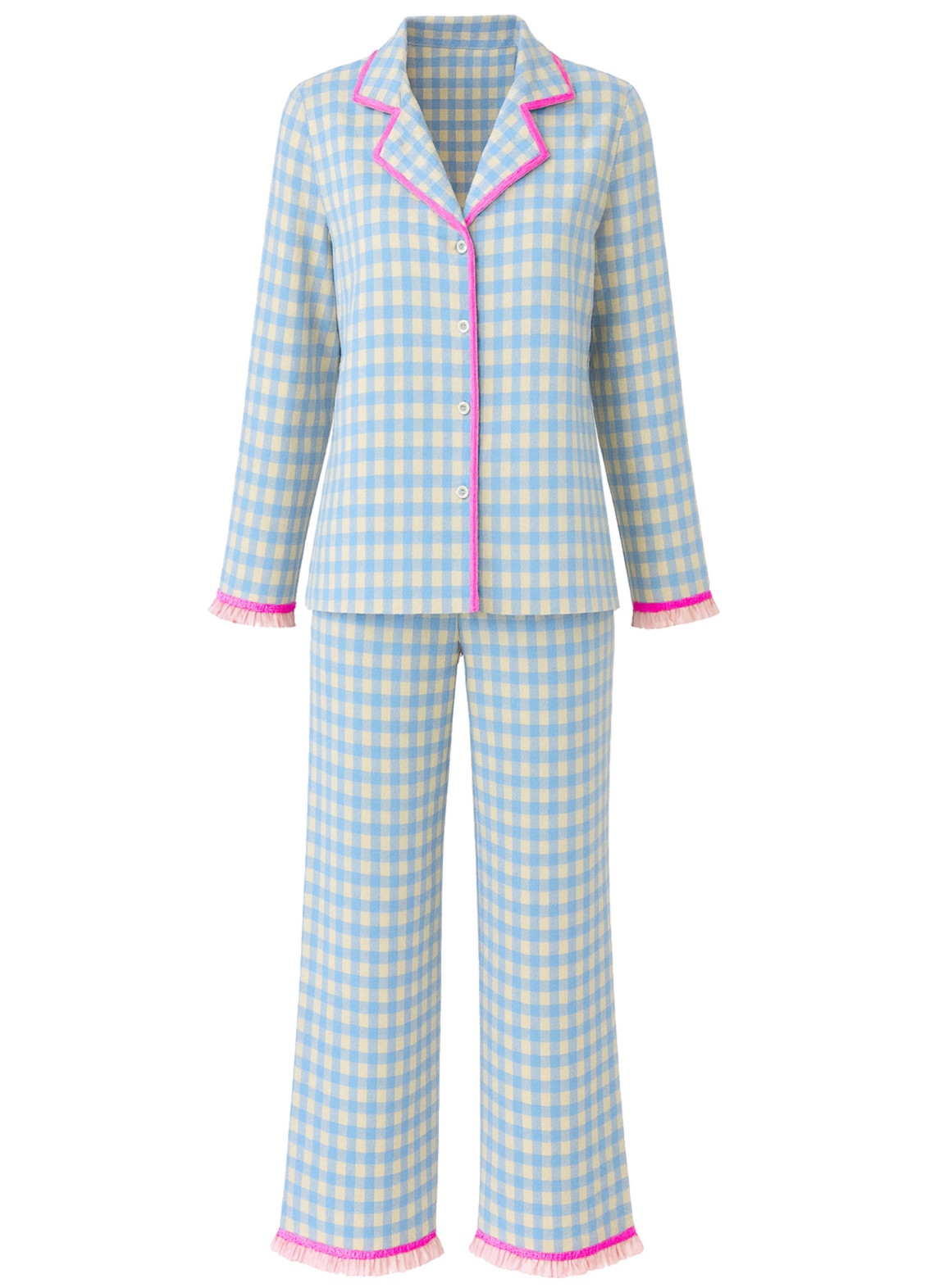 Женская хлопковая пижама Фрейя, голубая00-00004444-k4