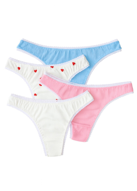 Беатріс, набір трусиків стрінги 4 шт, різнокольорові00-00004660