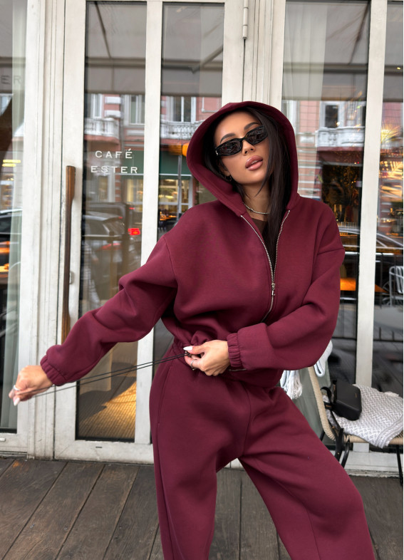 Аеліта на флісі, костюм, бордовий00-00005156-k