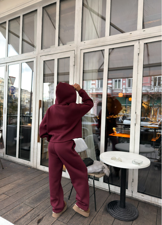 Аеліта на флісі, костюм, бордовий00-00005156-k