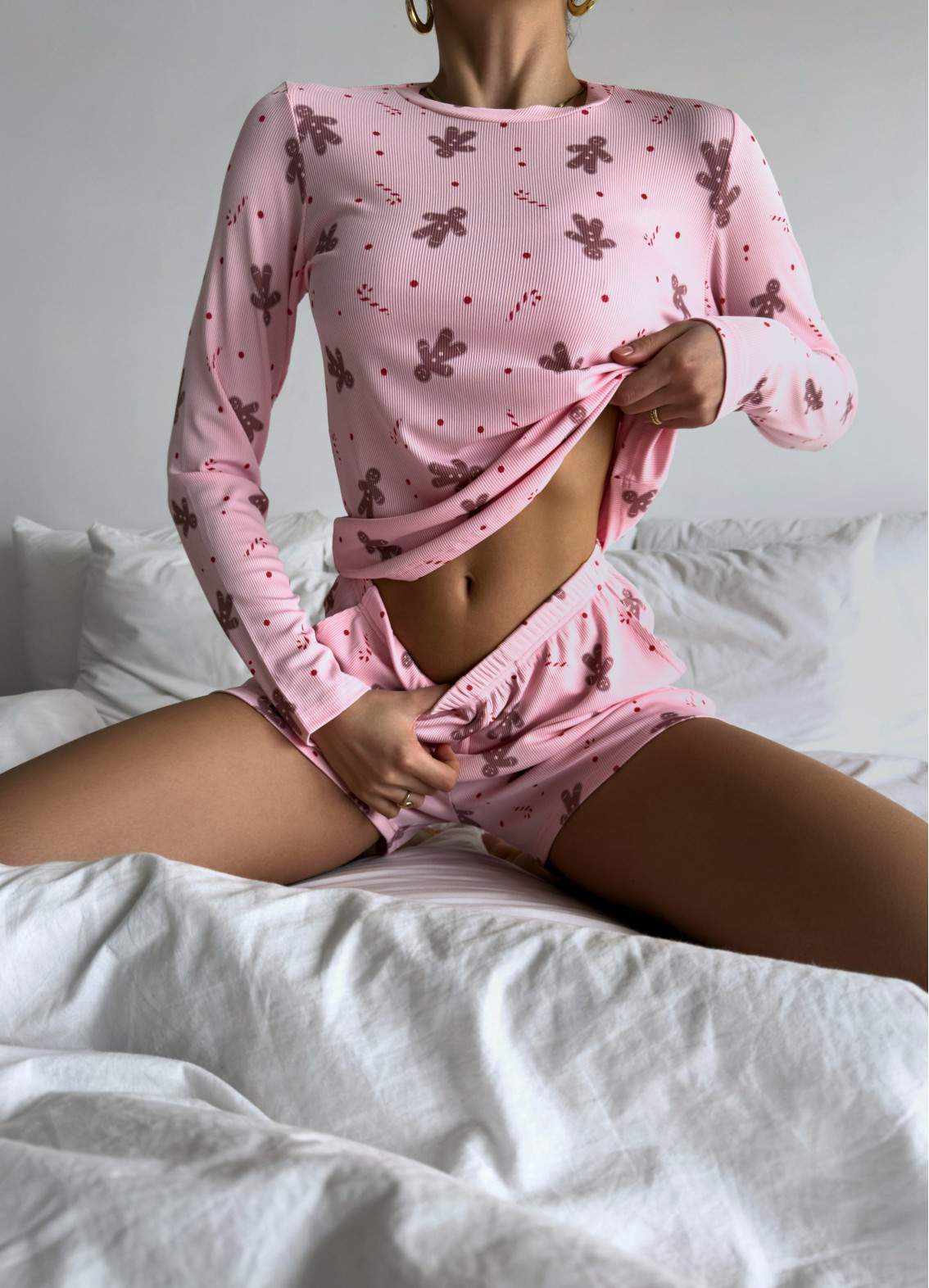 Жіноча піжама Джинджер з шортами, рожева00-00005228-k3