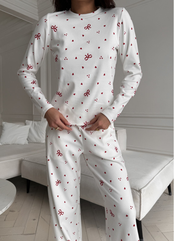 Джеймі, піжама флісова, біла00-00005453-k
