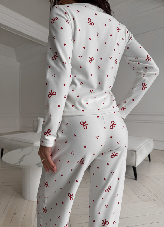 Джеймі, піжама флісова, біла00-00005453-k