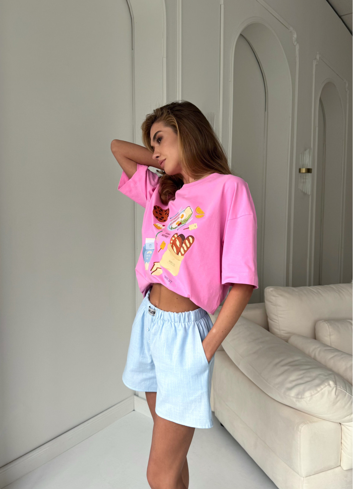 Жіноча піжамка Good morning, різнокольорова00-00005548-k4