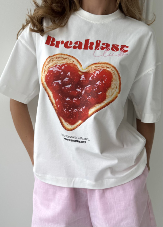 Breakfast club, футболка, молочна00-00005552