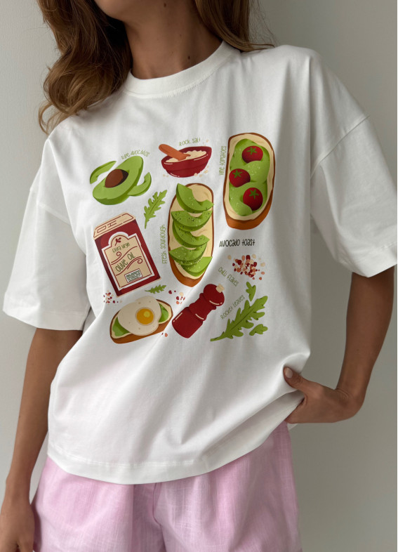 Avoсado toast, футболка, молочна00-00005553