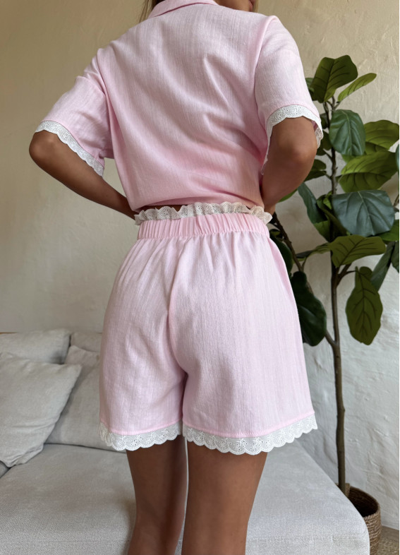 Регіна, сорочка короткий рукав, піжама, рожева00-00005616-k