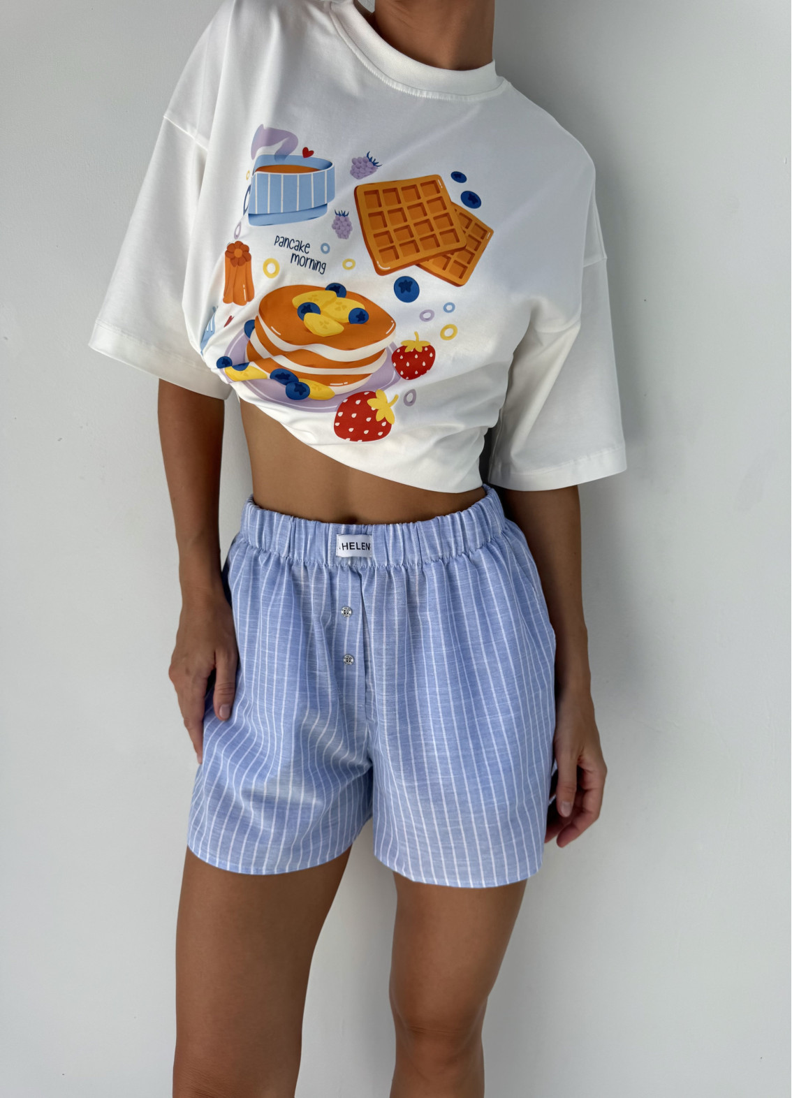 Жіноча піжамка Pancake morning, різнокольорова00-00005692-k4