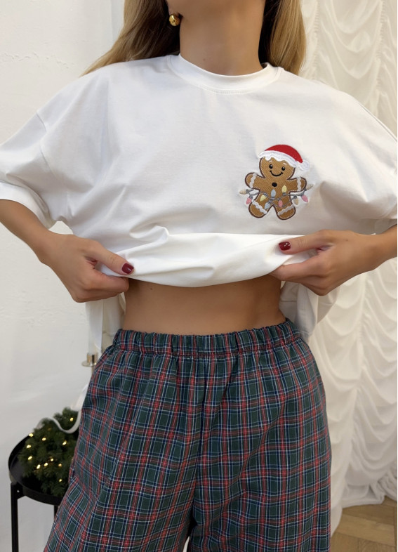 Медіна, футболка з пряником, піжама, зелена00-00005152-k