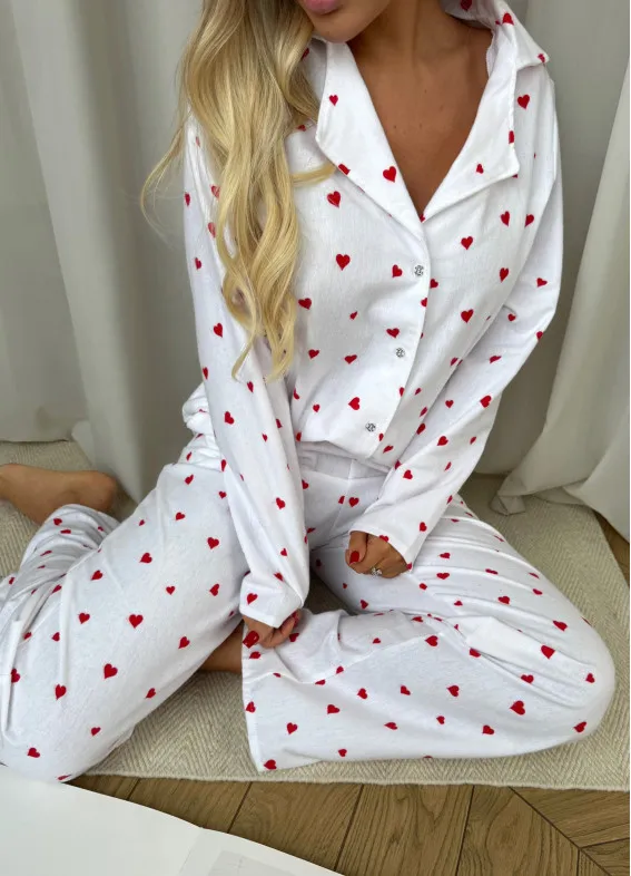 Лізі фланель, піжама, біла00-00004124-k