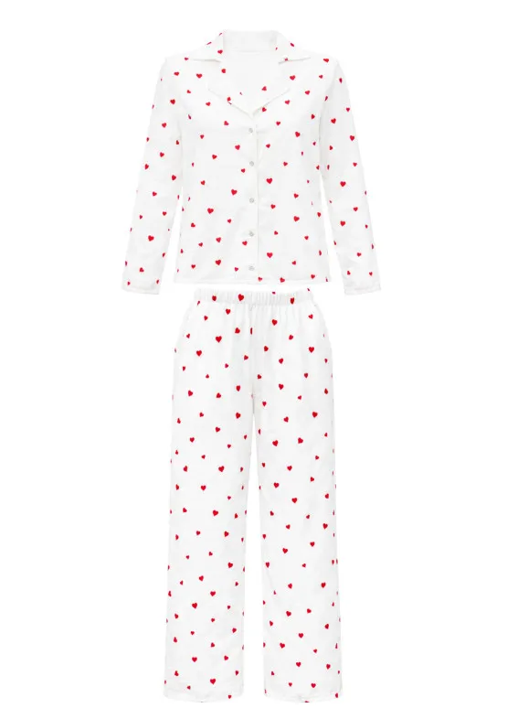 Лізі фланель, піжама, біла00-00004124-k