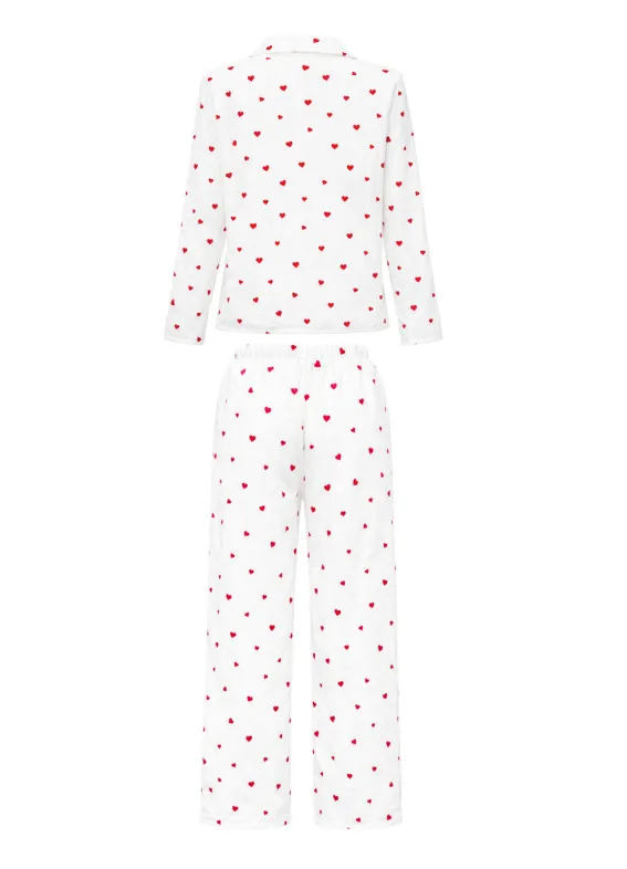 Лізі фланель, піжама, біла00-00004124-k