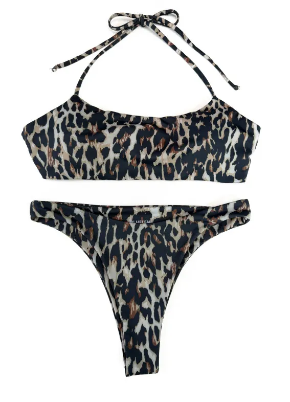 Леопард, купальник, коричневий00-00004575-k