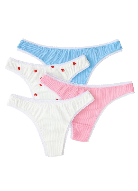 Беатріс, набір трусиків стрінги 4 шт, різнокольорові00-00004660