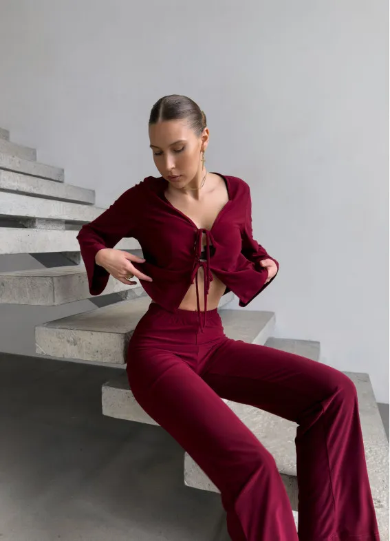 Мел, піжама, бордова00-00004841-k