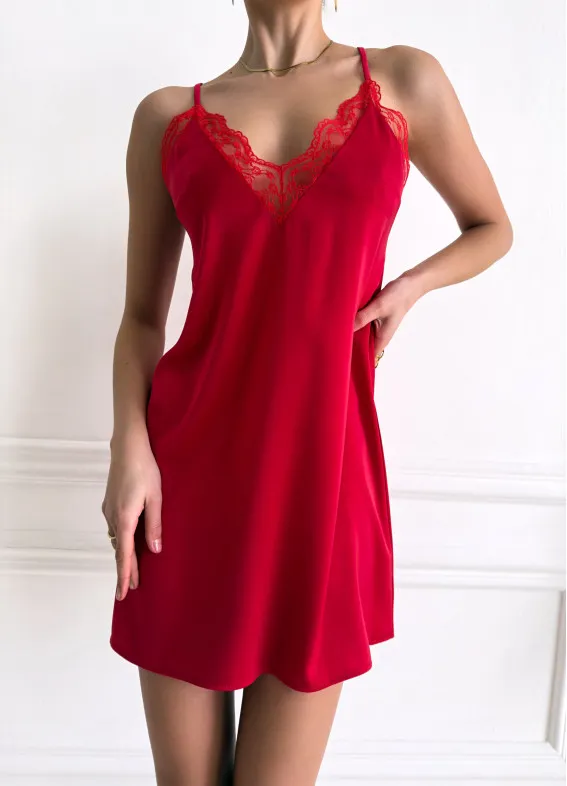 Есмі, нічна сорочка, червона00-00005452